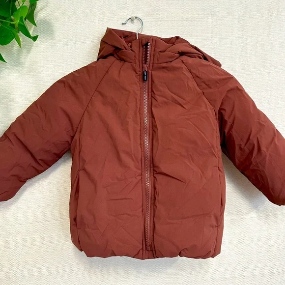 Zara Brown Red Puffer Jacket with Hood - Picture 1 of 8